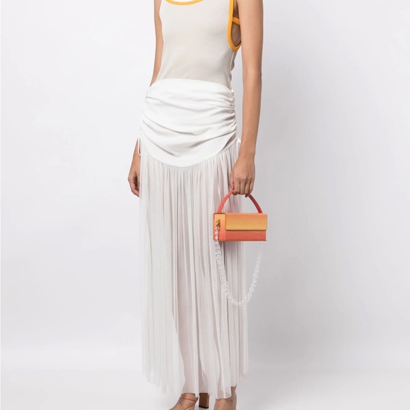 Christopher Esber White Ruched maxi skirt NWT - Picture 3 of 6